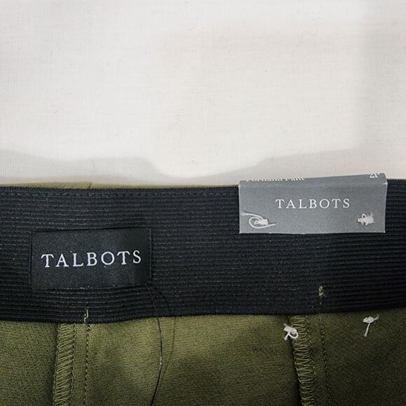 Talbots Portland Pant Womens Size 2P Slim Leg Olive Green Ankle Flat Front NWT - Picture 8 of 12